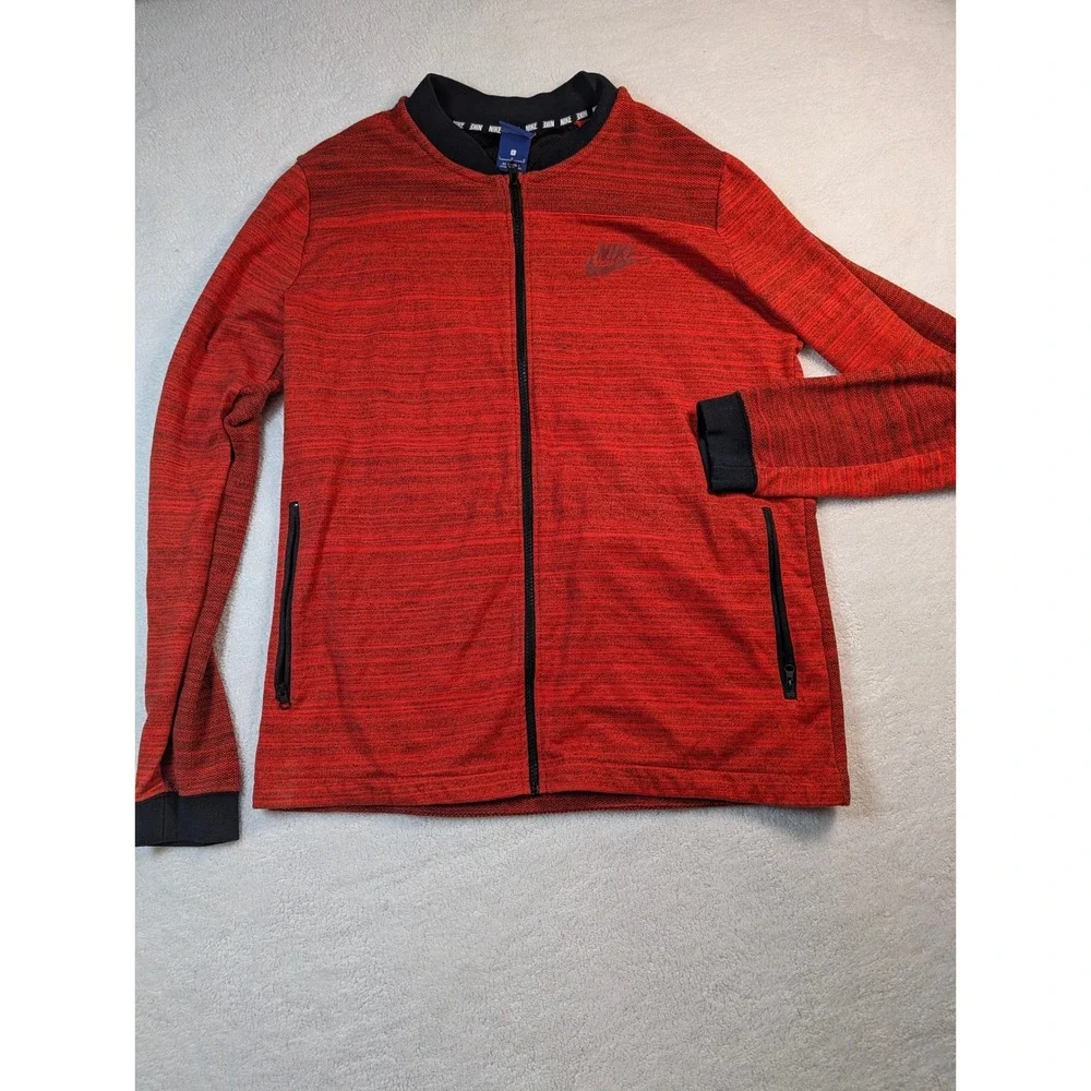 Nike Sportswear Advance 15 Knit Full Zip Jacket Red Black 837008-852 Mens Large